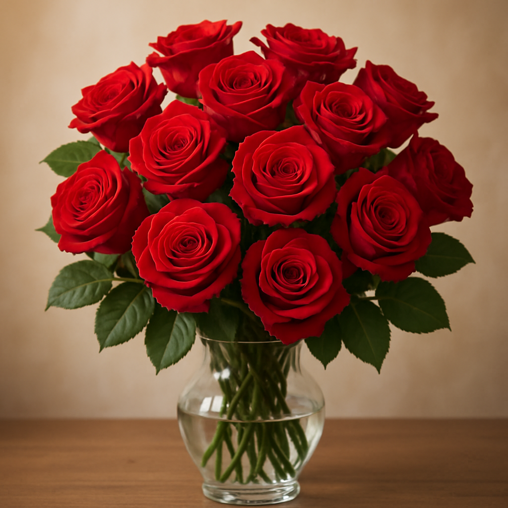 Beautiful bouquet of roses in a vase